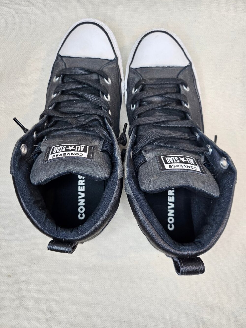 Converse Black and White Mid-Top Sneakers - Picture 6 of 8